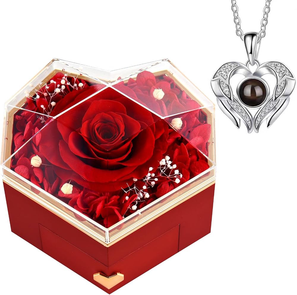 GOICC Eternal Rose & Necklace Gift for Mum, Wife, Nana - Mother's Day