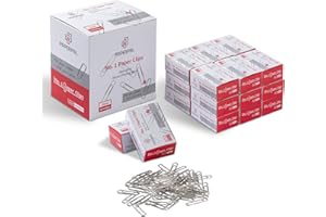 PAPERPAL #1 Nonskid Paper Clips, 2000 Medium Paper Clips (20 Boxes of 100 Each), Bulk Paperclips for Office School & Personal Use, Daily DIY, 1-2/7" Silver Heavy Duty Non-Skid Paper Clip Standard Size