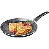 LECOOKING Nonstick Dosa Pan, Crepe Pan,Comal Para Tortillas, Non-Stick Pancake Griddle Compatible with Induction, also for Crepes.9.5 inch