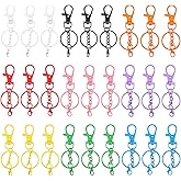 DOPENSPI 27 Pack 9 Colors Lobster Claw Clasps Keychain for Jewelry Making, Colorful Metal Lobster Clasp Swivel Trigger Clip Flat Split Keychain Ring with Jump Rings for Jewelry Making DIY Craft