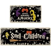 Ideasonna Halloween Kitchen Mat Decor, Non Slip Washable I Smell Children Halloween Kitchen Rugs Set of 2 Witch Floor Mat Indoor Witchy Rug Kitchen Decorations