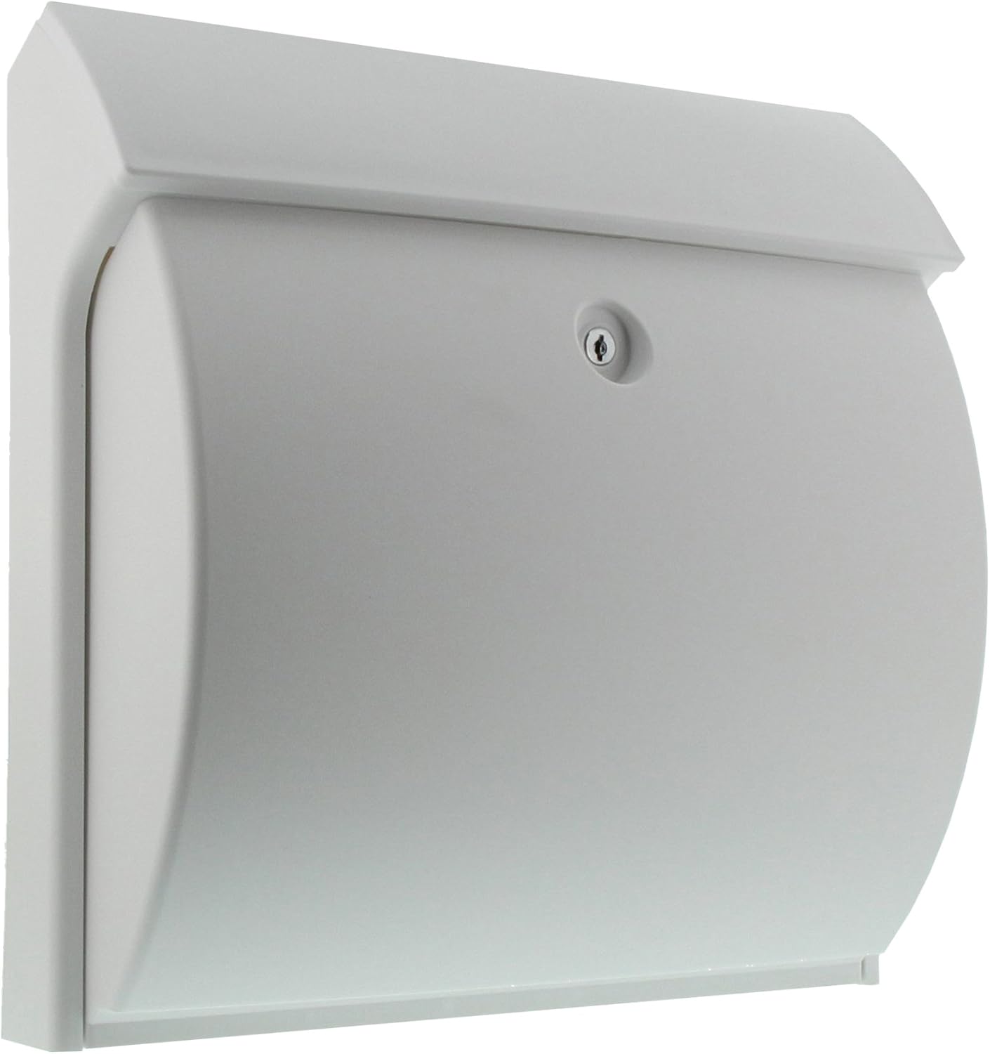 BURG WÄCHTER Kompakter Briefkasten mit Öffnungsstopp, A4 Einwurf-Format, Vollkunststoff, Classico 4931 W, weiß