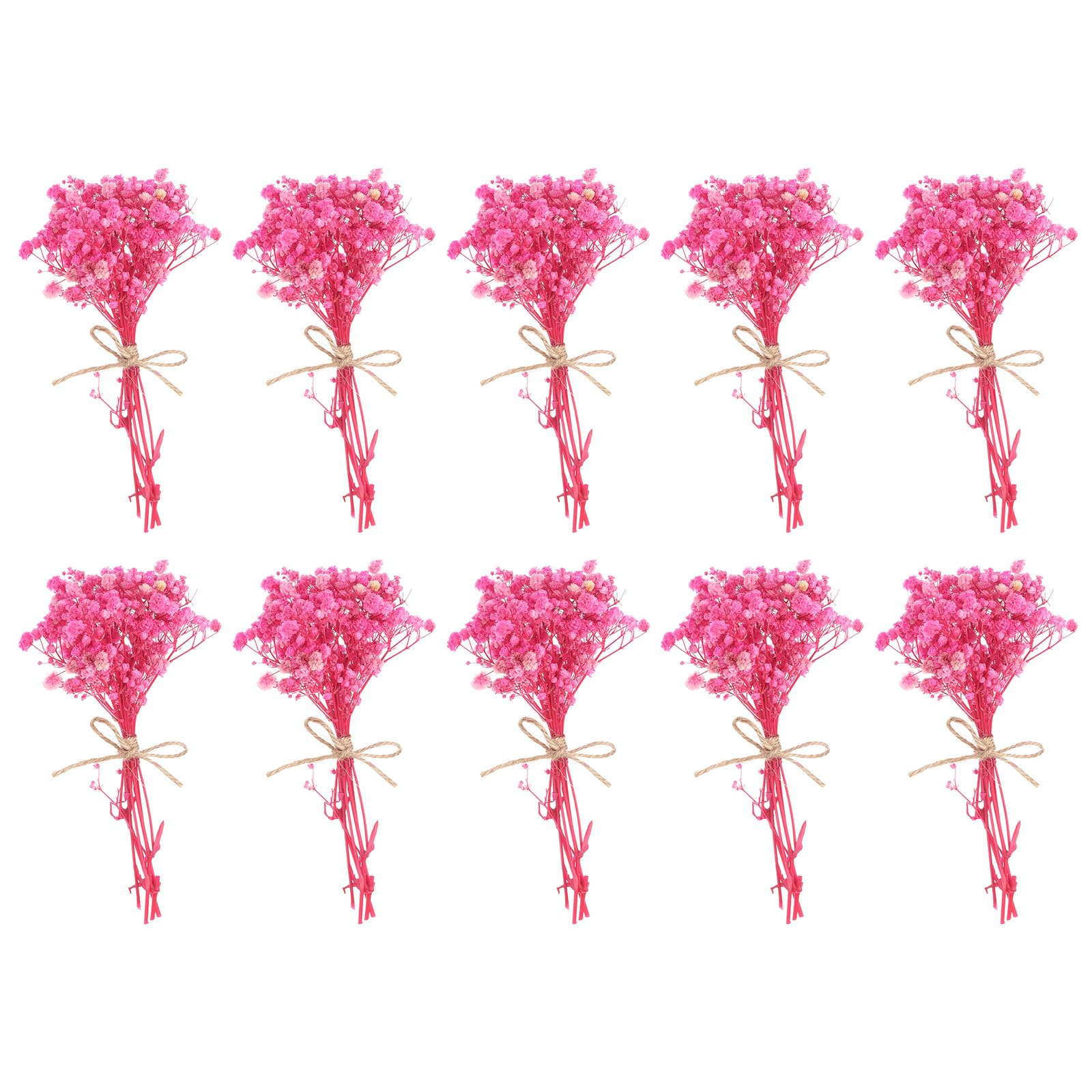PATIKIL Mini Dried Flower Bouquet, 10 Pcs Baby's Breath Natural Wildflower with Stem Decor Boho Floral Plant Flower for Crafts DIY Photo Props Gift Wedding Decor, Rose Pink