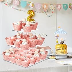 Boxalls Cupcake Stand, 3 Tier Square Acrylic