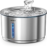 NPET Cat Water Fountain Stainless Steel 1Gal/135oz Automatic Pet Fountain | WF210Plus Dog Water Dispenser, 2 Flow Modes, Healthy Hydration, Ultra Quiet, Easy Clean, Dishwasher Safe, for Cats Indoor