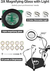 Lytool Helping Hands Soldering Station with 3X Magnifying LED Lamp view 2