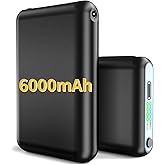 Amortherapie 2-Pack Rechargeable 5V 6000mAh Li-Polymer Batteries with 4 Heating Levels, Large Capacity Replacement Battery for Heated Gloves, Mittens, Socks, Hats, Insoles, and Shoes