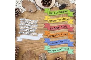 FAWENUCY Scrapbooking Die-Cuts, Layer Frame Net Set Metal Cutting Dies for Card Making, Paper Craft Punch Template, Background Embossing Stencils, DIY Album Décor (Banner Combination-10.3x9cm)