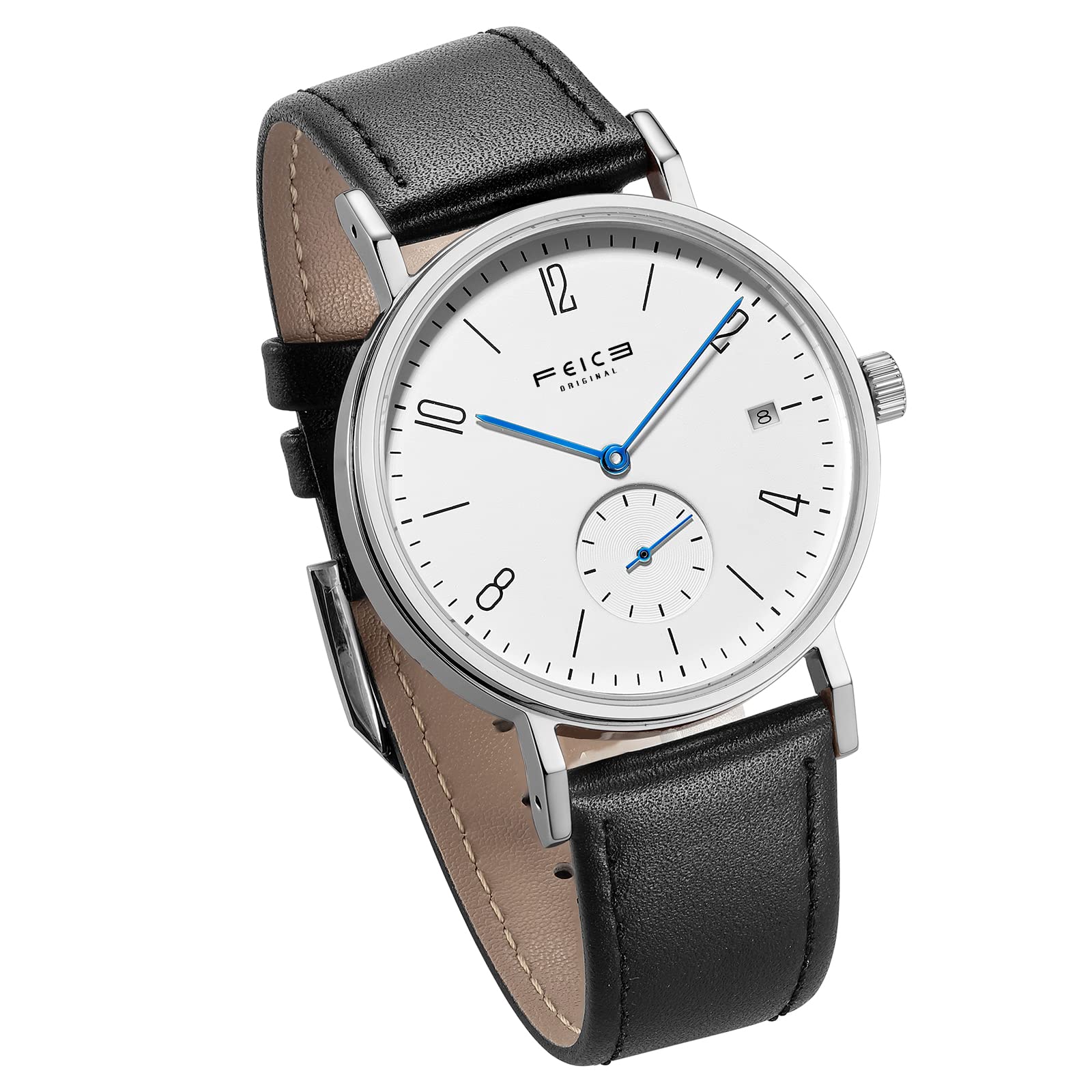 FEICE Watch Automatic with Leather Strap Sapphire Mirror Classic Bauhaus Wrist Watch for Man Women 38mm - FM201