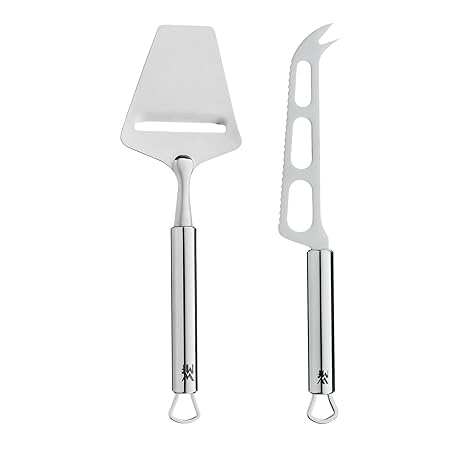 WMF Profi Plus Käse-Set, 2-teilig, Käsemesser/-hobel/-schneider, Cromargan Edelstahl teilmattiert, mit Aufhängeöse, spülmasch