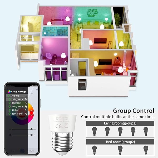 MMcRRx Alexa Smart bombilla led E27 bombilla led wifi inteligente Compatible con Alexa Google Home Echo 850 LMluces clidas Cambio de color con control de aplicacinregulableno requiere entrada