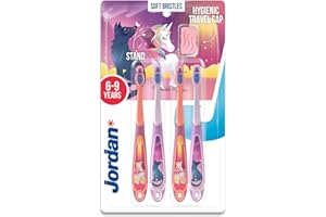 Jordan* | Step 3 Kids Toothbrush | Infant Toothbrush for Age 6-9 Years Old | Kid Toothbrush with Soft Bristles, Dual Ergonomi