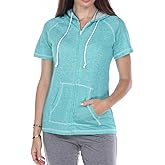 Pimatee Zip Hoodie Women Cotton Blend Hoodie Zip Up Pocket Sleeve Jacket,Comfortable for Everyday Wear