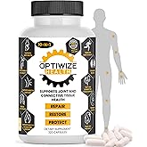OptiWize 10-N-1 Joint Support Hydrolyzed Collagen,MSM, Hyaluronic Acid, Glucosamine,Chondroitin & More- Targets Joint Discomfort, Improves Mobility & Flexibility 320 Caps for Men & Women Made in USA