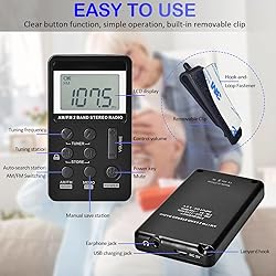 Portable AM/FM Pocket Radio with Digital Tuning LCD