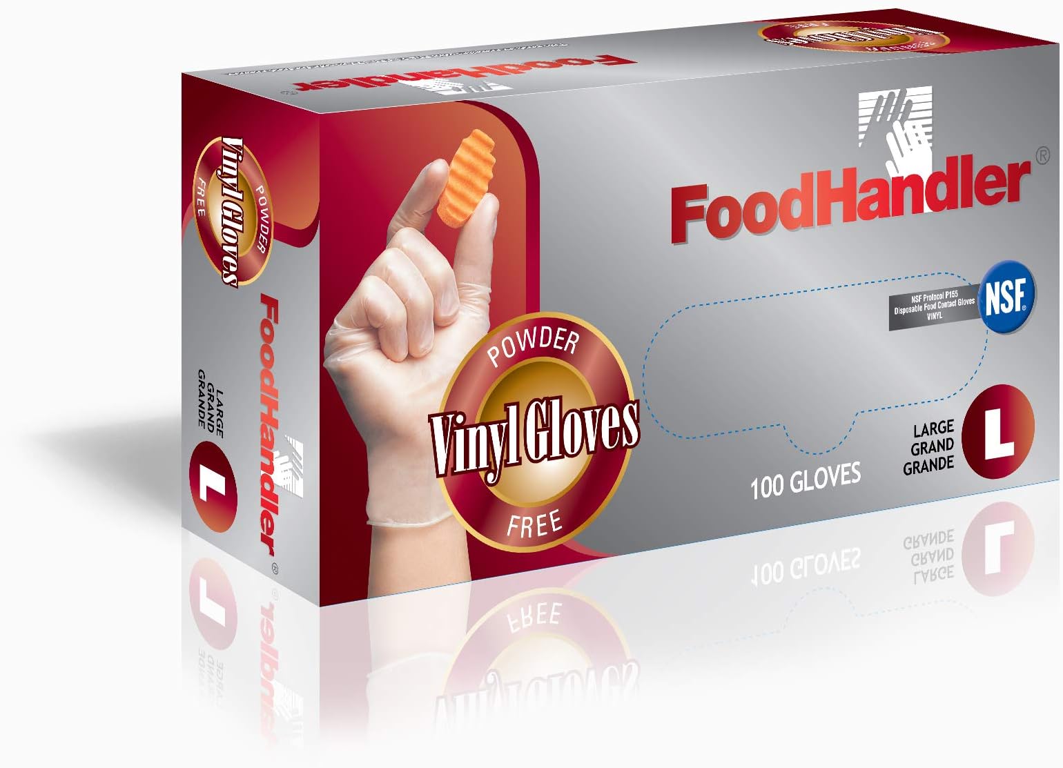 FoodHandler 102-FH16-CP-P FoodHandler Classic, Vinyl, LG, Clear (Pack of 400)
