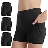 DIPUG Girls Volleyball Shorts 3 Pack with Pockets Kids High Waist Biker Shorts for Dance Yoga Cheer Gymnastics