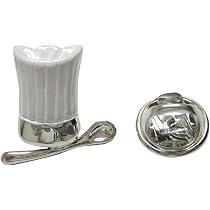 Amazon.com: Kiola Designs White Culinary Chef Hat and Spoon Lapel ...
