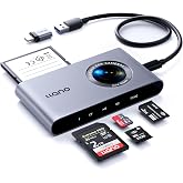 llano 5 in 1 Multi Card Reader, for CompactFlash/MS/M2/SD/TF Memory Cards | for Photographers Plug&amp;Play, 4 Cards Simultaneously Read and Write, USB-C Card Reader, Windows, Linux, MAC OS and Chrome OS