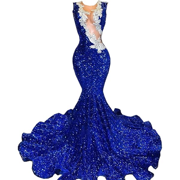 Amazon.com: Keting Royal Blue Halter Neck Mermaid Sequined Prom Evening  Gala Dress Shower Party Celebrity Pageant Gown: Clothing, Shoes & Jewelry