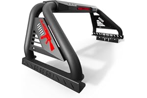 CLAMBER Roll Bar for Mid-Size Pickup Truck Adjustable Sport Bar Chase Rack with Brake Lights Compatible with Tacoma, Ranger, Colorado, Canyon, Frontier, Gladiator