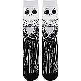 Grand Clothing Outlet Nightmare Before Christmas Jack Skellington Bones 360 Character Socks, Black, One Size