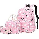 Yusudan Girls School Backpack, 3 in 1 Set Kids Teens School Bag Bookbag with Lunch Bag Pencil Case