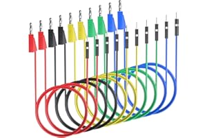 Goupchn Stackable Banana Plug to Breadboard Male Jumper Wires Soft Flexible Silicone Test Leads for Electrical Testing