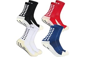 YUFREE SUN Men's Soccer Socks - Non Skid Anti Slip Socks for Football Basketball Hockey Rugby Sports 4 Pair