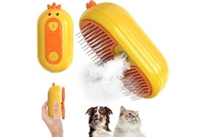 IVYQXG Cat Steam Brush for Shedding, Steam Brush for Cats with Release Button, 3in1 Self Cleaning Cloud Care Cat Hair Brush, Rechargeable Cat Deshedding Brush with Steam for Long & Short Haired Cats and Dogs
