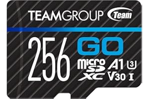 TEAMGROUP GO Card 256GB Micro SDXC UHS-I U3 V30 4K for GoPro & Action Cameras High Speed Flash Memory Card with Adapter for Outdoor, Sports, 4K Shooting TGUSDX256GU303