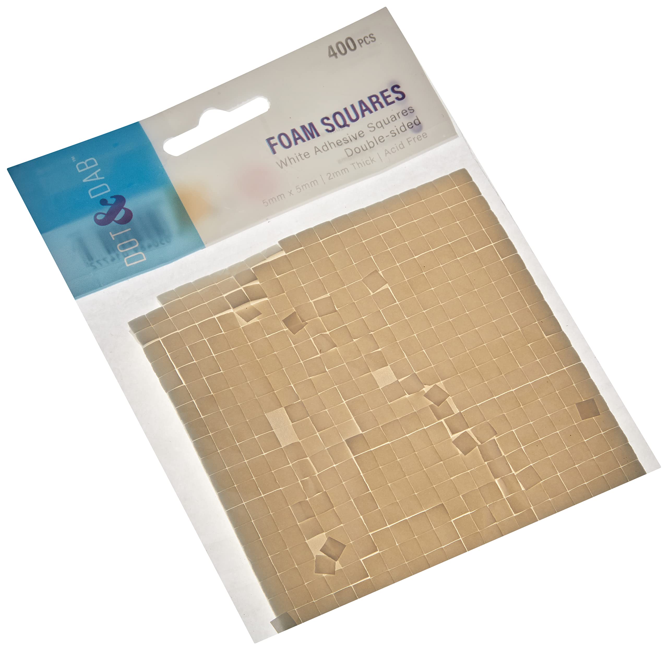 Dovecraft DCBS01 White, Foam Squares 400, Regular Pack