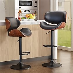 YaFiti Bar Stools Set of 3, Bentwood Adjustable