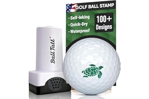 Ball Tatt - Golf Ball Stamp - Self-Inking Marker - Quick-Dry Permanent Marking Tool, No Leaks or Refills, Reusable & Waterproof Golfing Stamper - Ideal Gift for Golfers, Dads, (Animals and Plants)