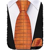 Hi-Tie Silk Boys Tie 8-11 Self-Tied Ties for Boy Blue Red Green Kid Necktie and Pocket Square Set for Wedding