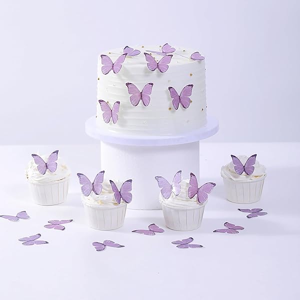 YCTHUNFISH Lot De 40 Décorations De Cupcakes En Forme De Papillon