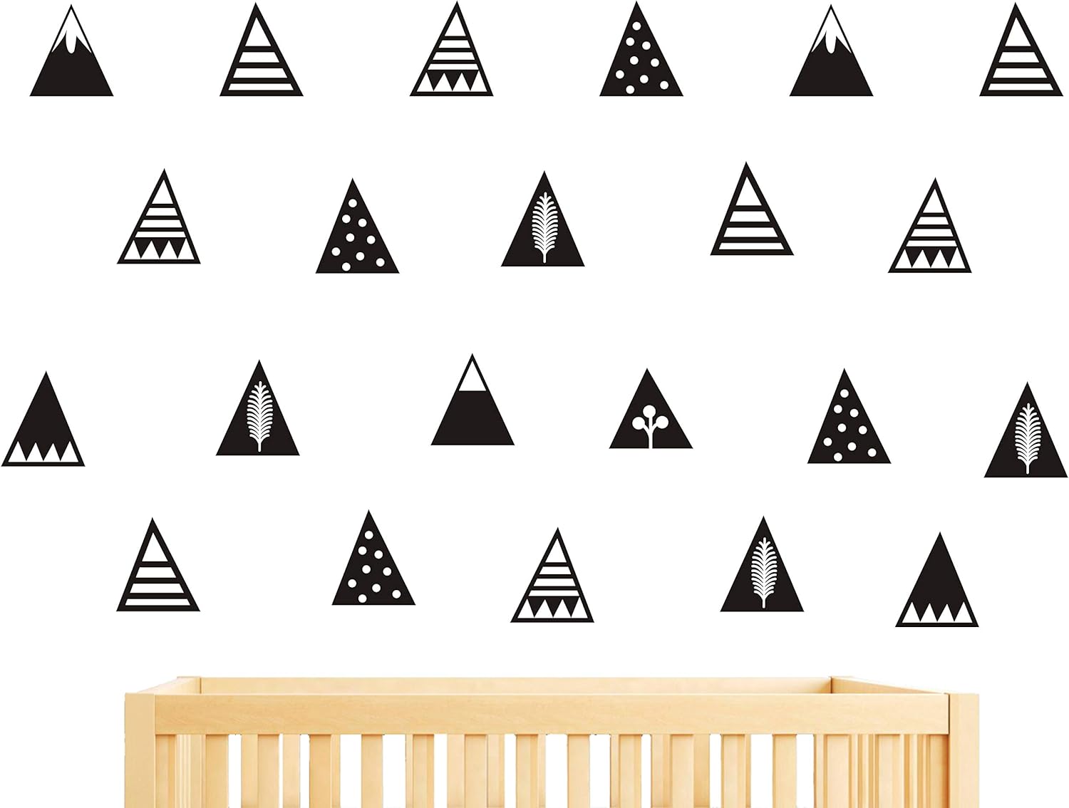Mountain Wall Decals,8 Different Pattern,Removable Vinyl Wall Stickers for Baby Kids Boy Girl Bedroom Nursery Decor A16 (Black)