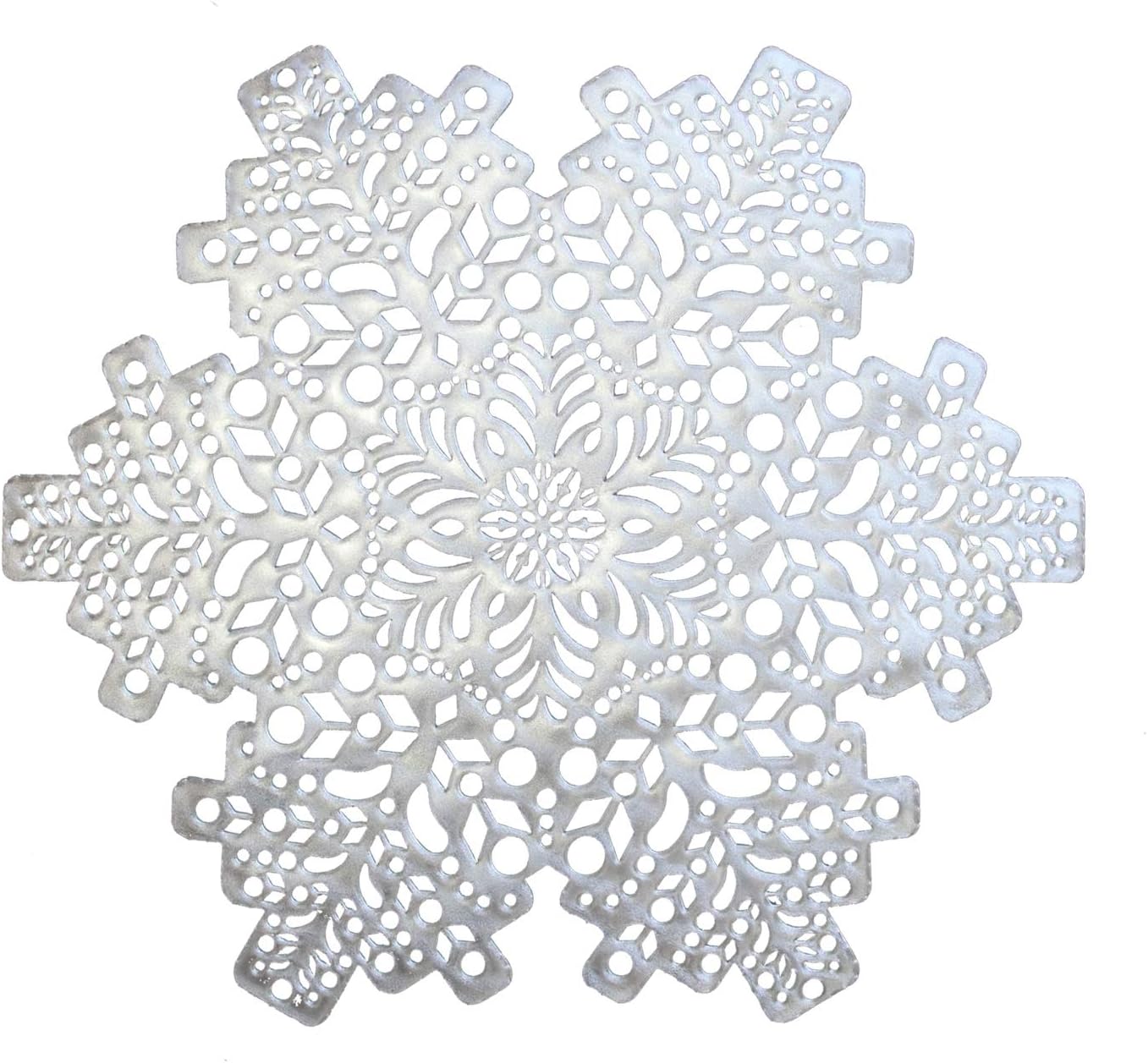 Amazon Com Wintop 15 17 Pressed Vinyl Non Slip Placemats Hollow Out Design Set Of 6 Snowflake Silver Home Kitchen