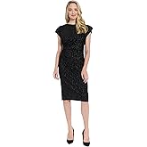 London Times Womens Women's Cap Sleeve Sheath Dress - Elegant Knee Length Cocktail Party Dresses