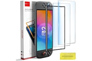 DUXICEPIN Glass Screen Protector for Nintend0 Switch 2, 2-Pack Tempered Glass with Installation Frame, Full Coverage, 9H Hardness, Ultra-Thin, High Transparency, Easy Bubble-Free Installation