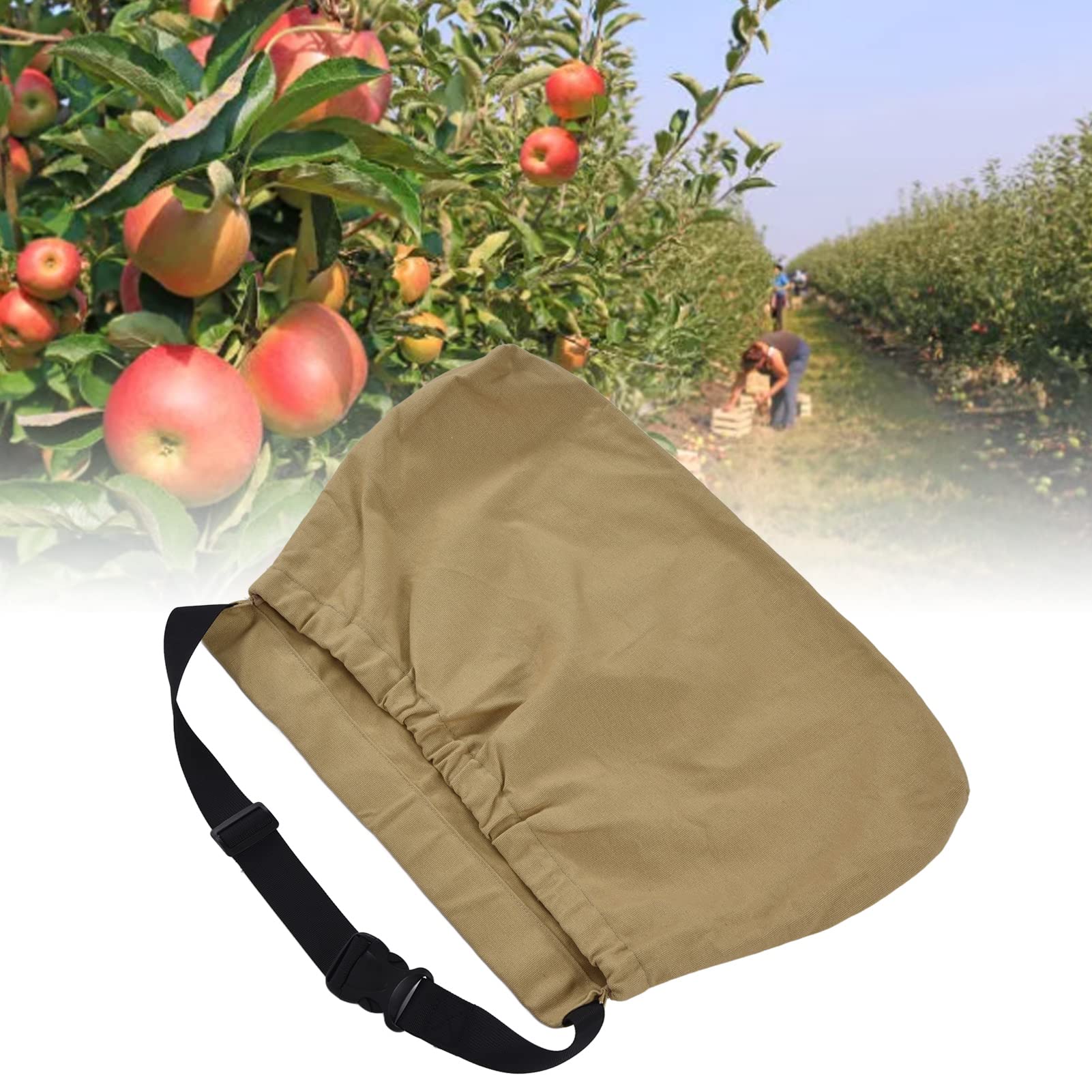 Jadeshay Orchard Picking Bag Orchard Picking Bag Adjustable Oxford Cloth Waist Hanging Fruit Harvest Bag for Gardening(Khaki)