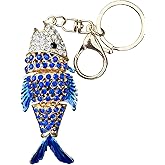 PLWalker Fish Rhinestone Keychain Bag Purse Charms Key Chain Gifts