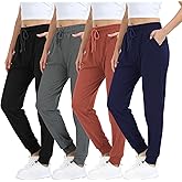 MGPUT 4 Pack Women's Sweatpants,Joggers for Women with Pockets Ligthweigt Soft Comfortable Pant for Yoga Workout Lounging