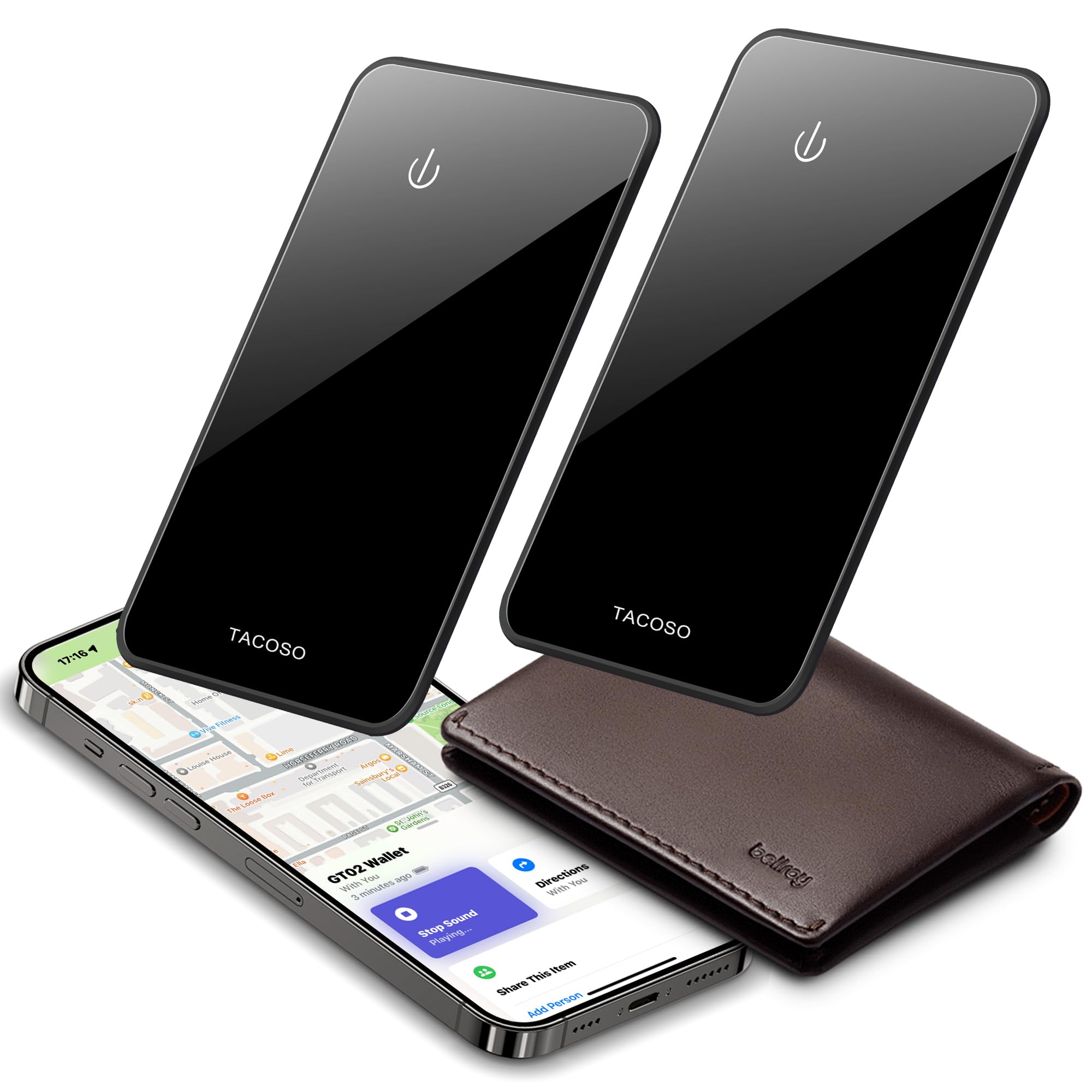 Photo 1 of 2 Pack Wallet-Tracker-Card for Apple Find My (iOS Only), MFi Certified Bluetooth-Wallet-Tracking-Finder, Slim Wallets Locator Cards for Purse, Luggage & Travel Items with 2-Year Battery, IPX6