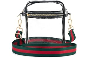 WEIMZC Clear Crossbody Bag Stadium Approved,Adjustable Shoulder Strap Clear Crossbody Purse for Concerts,Sports Events