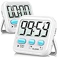 Antonki 2-Pack Kitchen Timer for Cooking, Digital Timer for Kids Teacher Study Classroom, Magnetic Countdown Minuteur for Egg