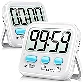 Antonki 2-Pack Kitchen Timer for Cooking, Digital Timer for Kids Teacher Study Classroom, Magnetic Countdown Minuteur for Egg