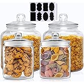 Salzesfalls Glass Storage Containers,Clear Glass Jar with Lid, for Pantry - Flour, Coffee bean, Cookies, Pasta, Candy, Set of 4