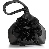 BABEYOND Clutch Purses for Women - Evening Bags Flower Satin Handbag Classy Wristlet Purse for Party Daily Wedding