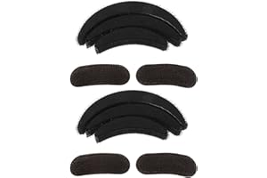 Ipetboom 10pcs Hair Volume Boost Sponge Insert with Breathable Black and Coffee Clip Moon-shaped Hair Bump